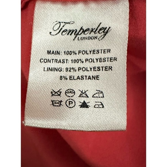 TEMPERLEY LONDON Pink Coral Berry Lace Cocktail Dress Ruffle - Sz 4 - Picture 5 of 6